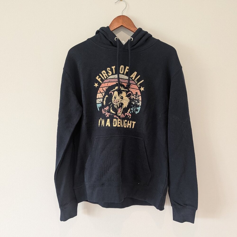 SOLD - NWOT - "I'm a Delight" Opossum Hoodie - Picture 2 of 5